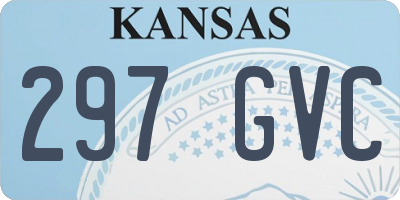 KS license plate 297GVC
