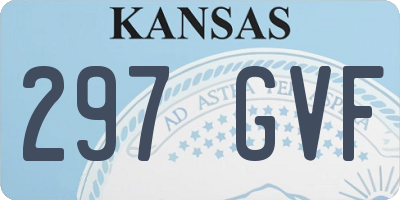 KS license plate 297GVF