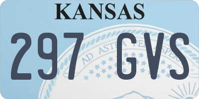 KS license plate 297GVS