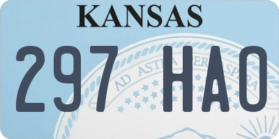 KS license plate 297HAO