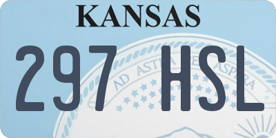 KS license plate 297HSL