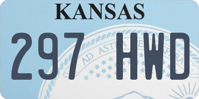 KS license plate 297HWD