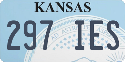 KS license plate 297IES