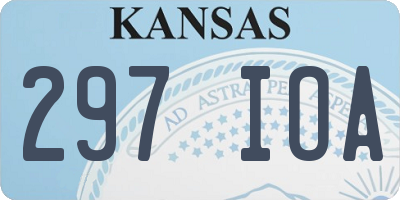 KS license plate 297IOA
