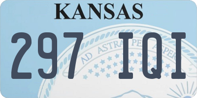 KS license plate 297IQI