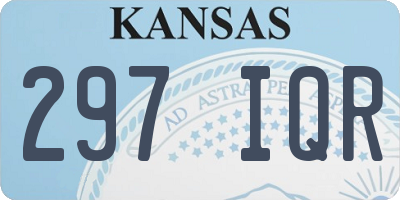 KS license plate 297IQR