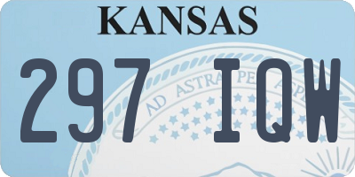 KS license plate 297IQW