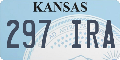 KS license plate 297IRA