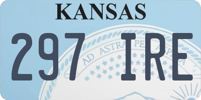 KS license plate 297IRE