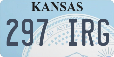 KS license plate 297IRG