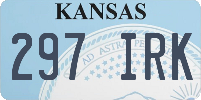 KS license plate 297IRK