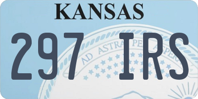 KS license plate 297IRS