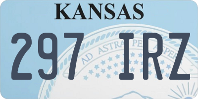 KS license plate 297IRZ