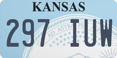 KS license plate 297IUW