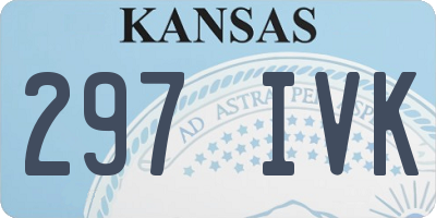KS license plate 297IVK