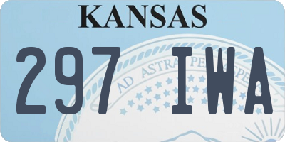 KS license plate 297IWA