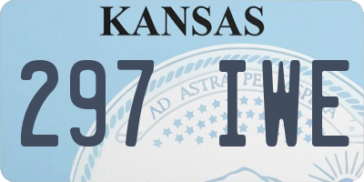 KS license plate 297IWE