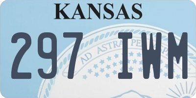 KS license plate 297IWM