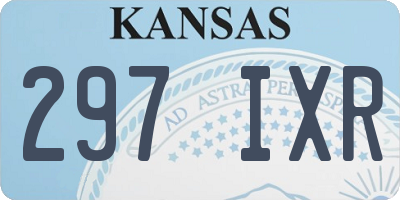 KS license plate 297IXR