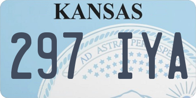 KS license plate 297IYA