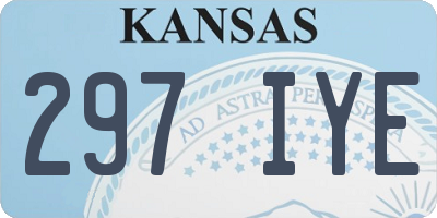 KS license plate 297IYE