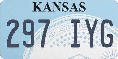 KS license plate 297IYG