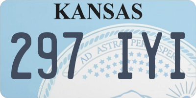 KS license plate 297IYI