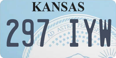 KS license plate 297IYW