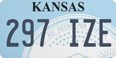 KS license plate 297IZE