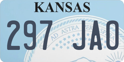 KS license plate 297JAO