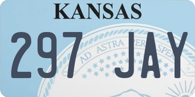 KS license plate 297JAY