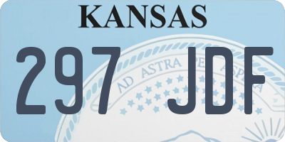 KS license plate 297JDF