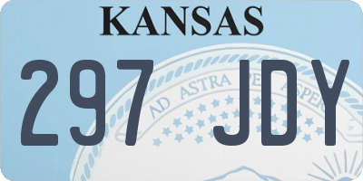 KS license plate 297JDY