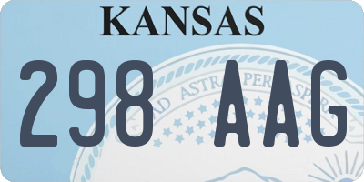 KS license plate 298AAG