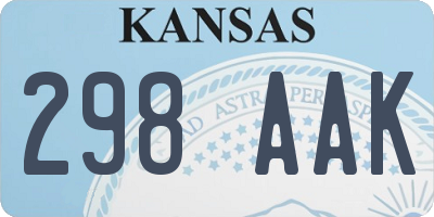 KS license plate 298AAK