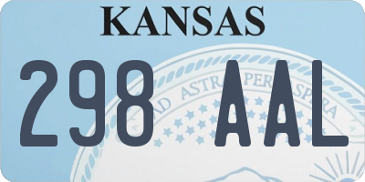 KS license plate 298AAL