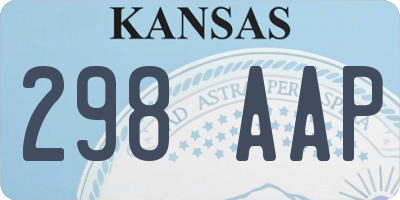 KS license plate 298AAP