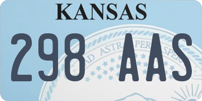 KS license plate 298AAS