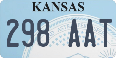 KS license plate 298AAT
