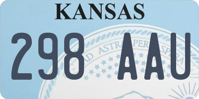 KS license plate 298AAU