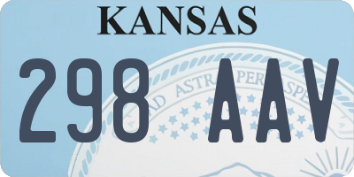 KS license plate 298AAV
