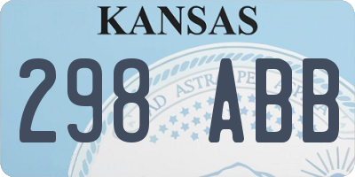 KS license plate 298ABB