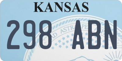 KS license plate 298ABN