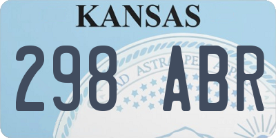 KS license plate 298ABR