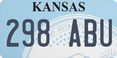 KS license plate 298ABU