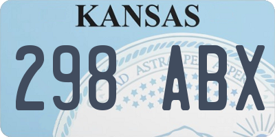 KS license plate 298ABX