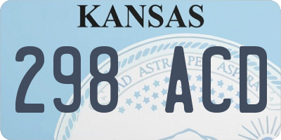 KS license plate 298ACD