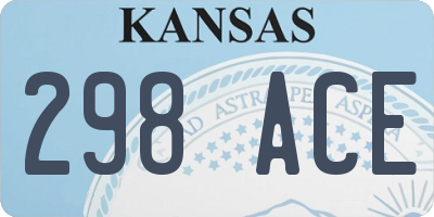 KS license plate 298ACE