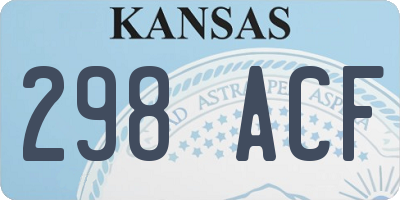 KS license plate 298ACF