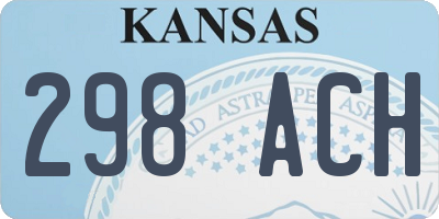 KS license plate 298ACH